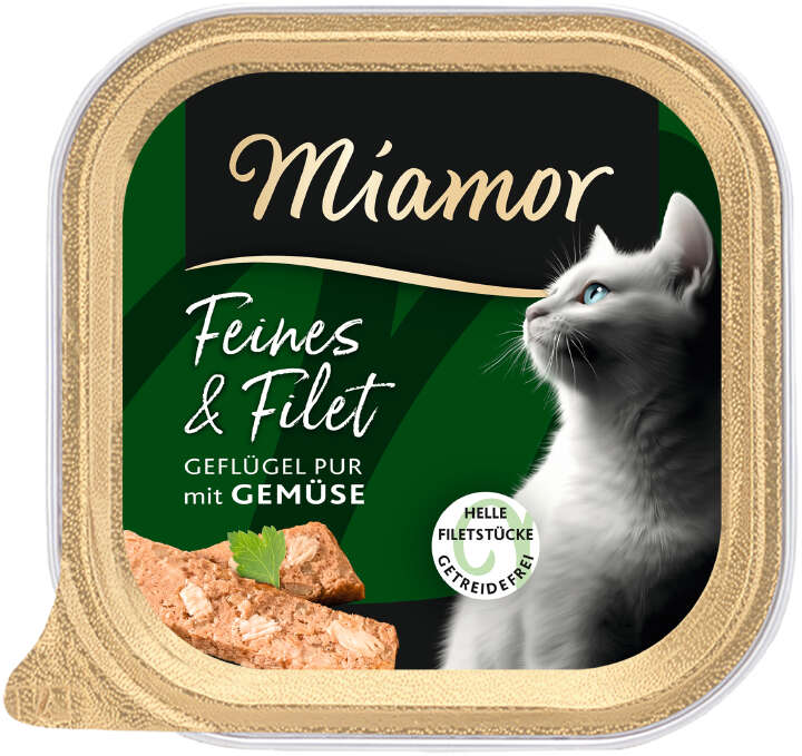 Miamor Katzen-Nassfutter Feines & Filet Geflügel Pur mit Gemüse